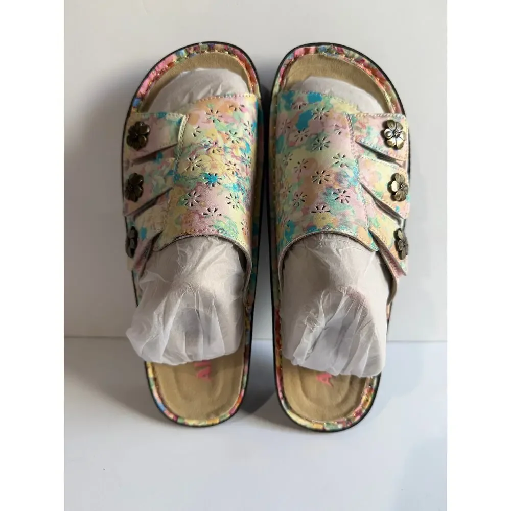 Alegria Julee WIDE Earth Goddess Sandals Floral Womens Shoes EU 41 10.5-11 NEW